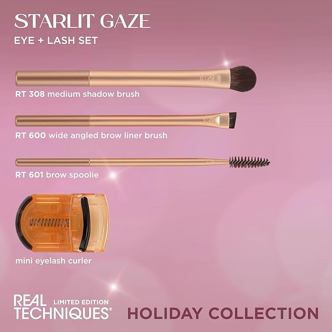 Real Techniques Starlit Gaze Eye + Lash Kit, 4 Piece Limited Edition Gift Set