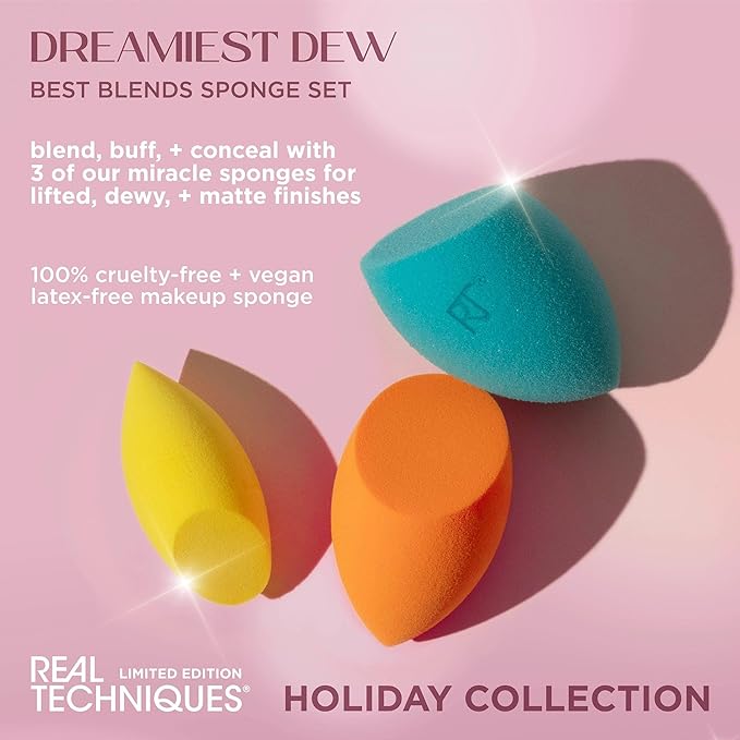 Real Techniques Dreamiest Dew Best Blends Sponge Kit, 3 Piece
