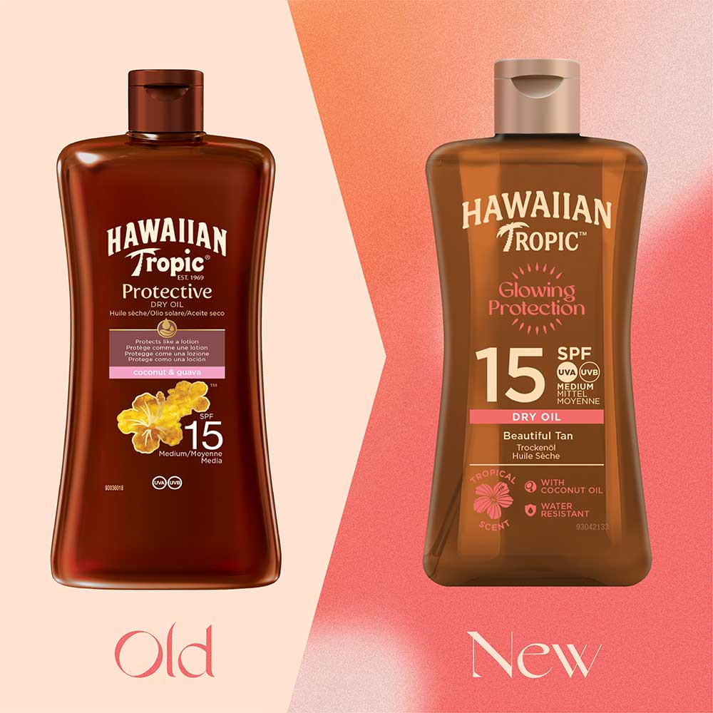 Hawaiian Tropic Glowing Protection Sunscreen Dry Oil SPF 15 UVA + UVB Protection, 100 ml