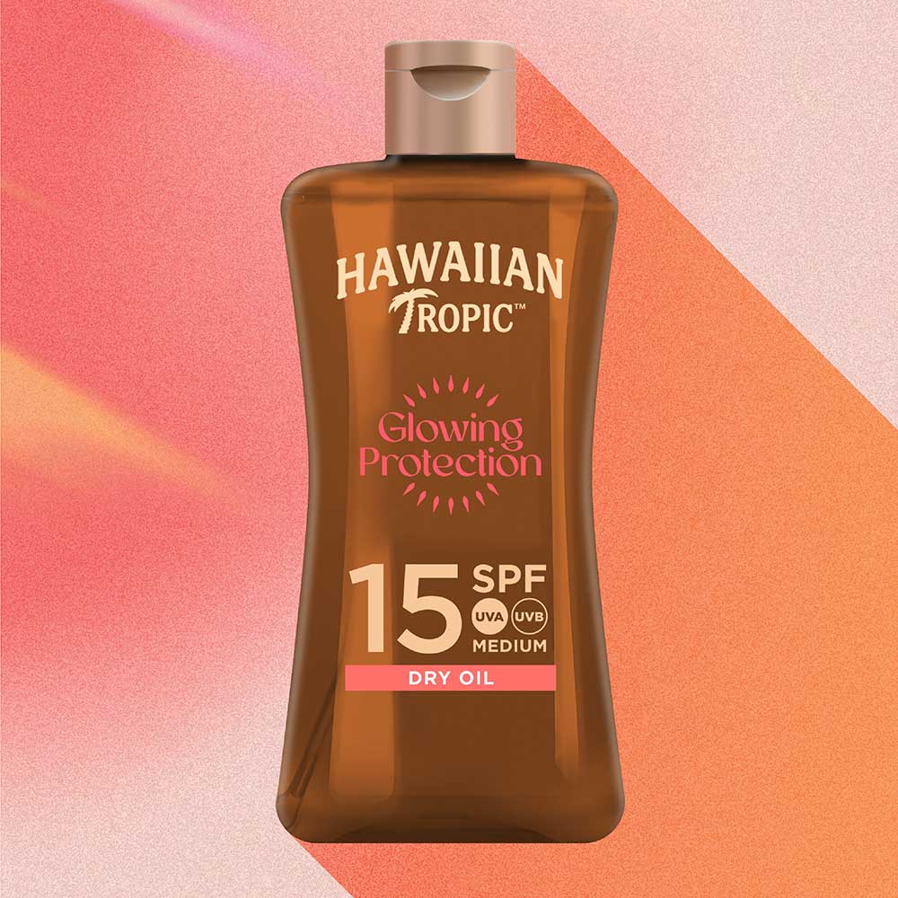 Hawaiian Tropic Glowing Protection Sunscreen Dry Oil SPF 15 UVA + UVB Protection, 100 ml