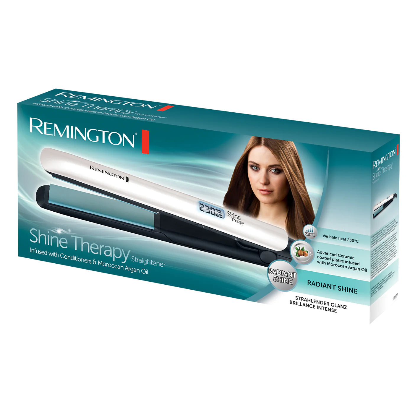 Remington Shine Therapy Wide Plate Hair Straightener S8550 Classic